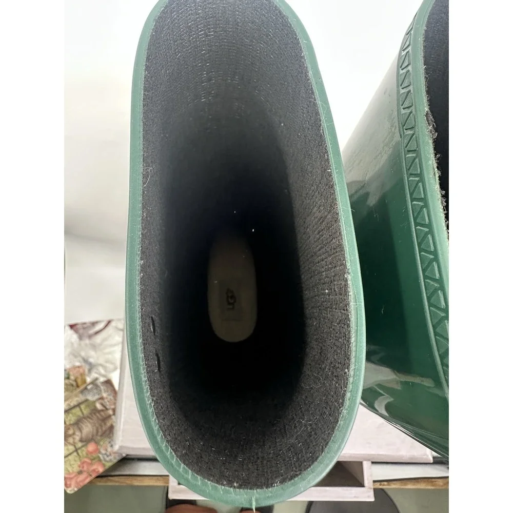 UGG SHAYE Waterproof Rain Winter  Rubber Boot For Women Size 6‎ in GREEN PINE